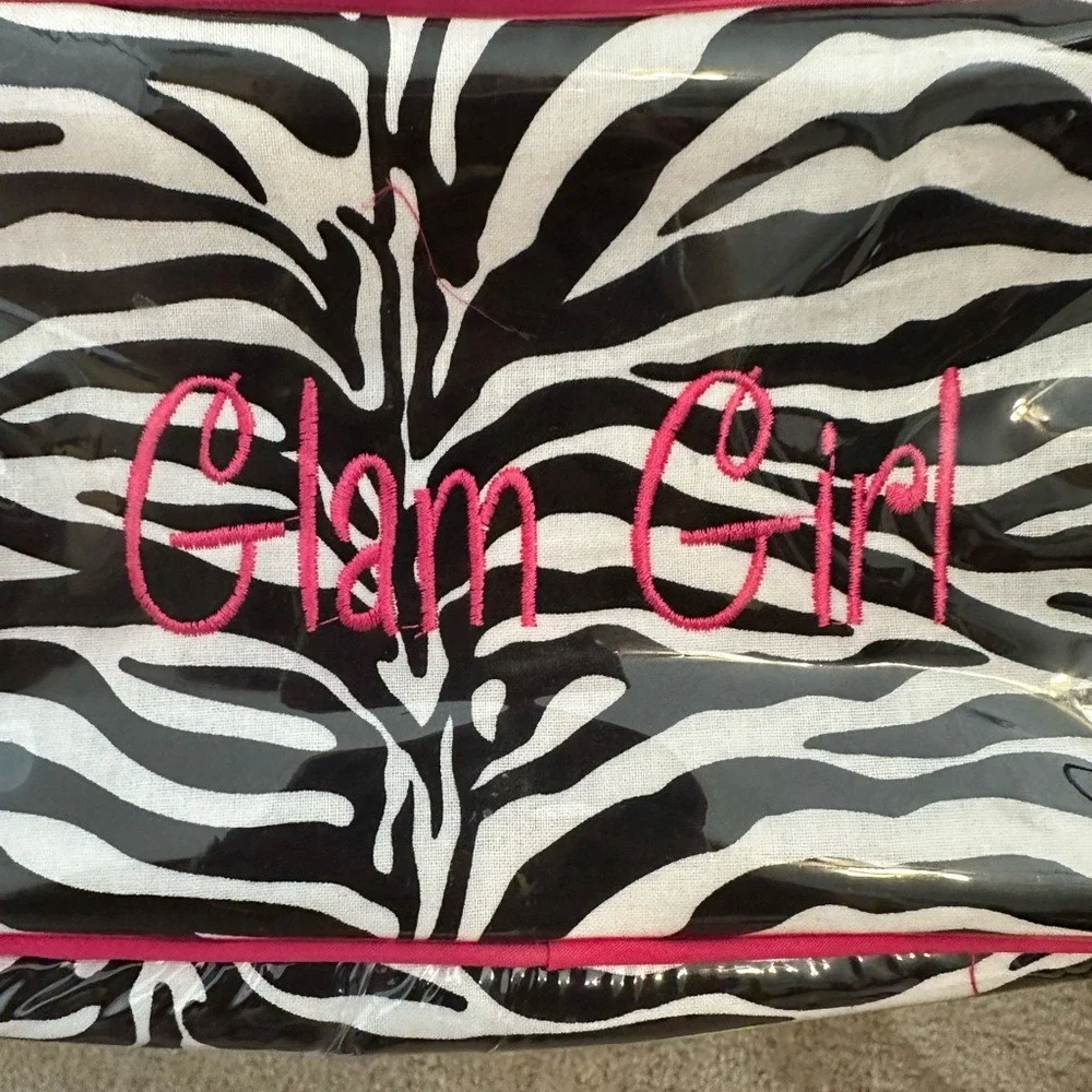 Caboodles Hanging Travel Toiletry Bag Zebra Print Cosmetic Makeup‎ Organizer